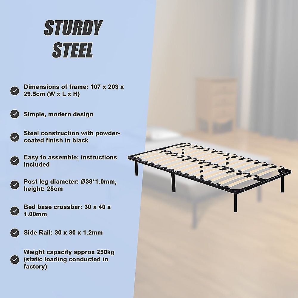 Eliana Metal Bed Frame - Black King Single