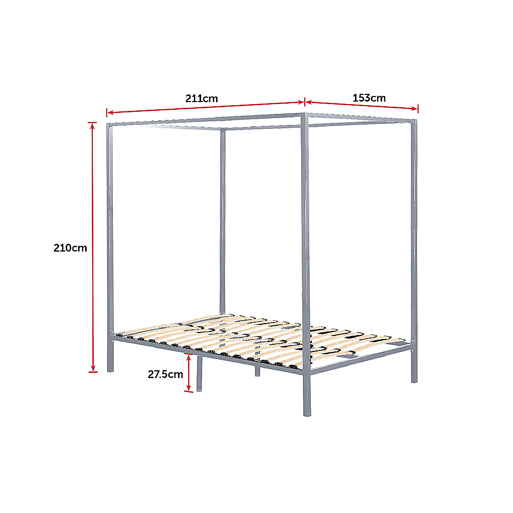 Lilian Four Poster Bed Frame - White Queen