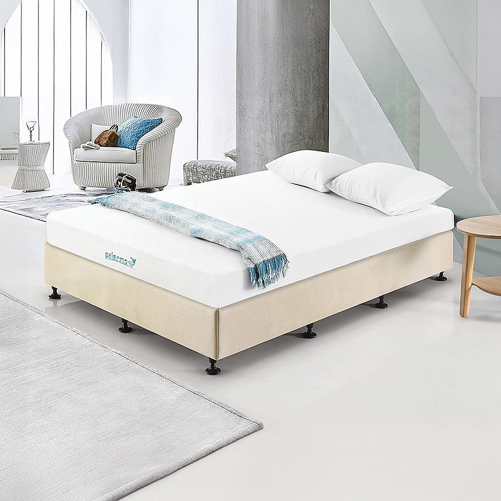 Aisha Ensemble Bed Base Linen Fabric - Natural Sand Queen