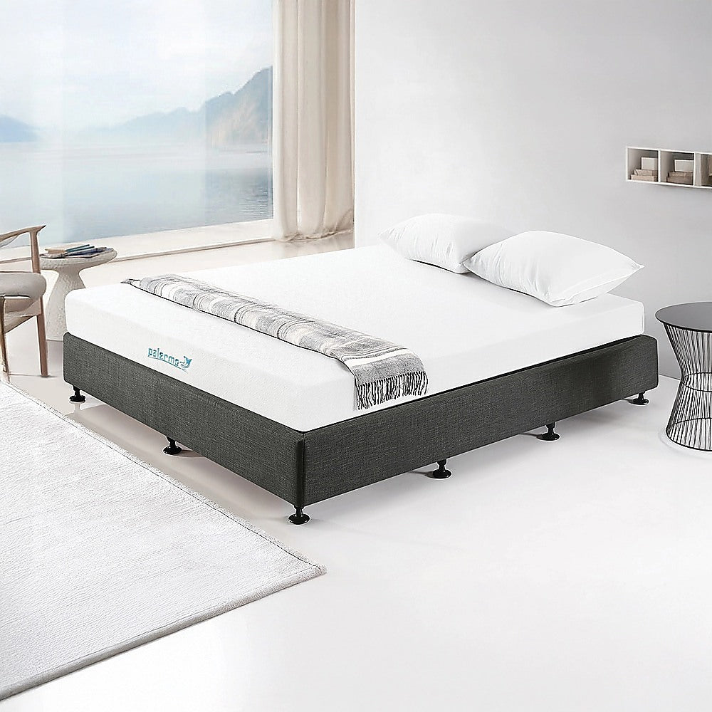 Aisha Ensemble Bed Base Linen Fabric - Graphite King