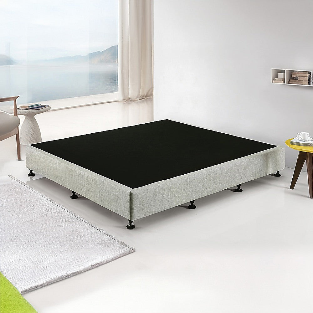 Aisha Ensemble Bed Base Linen Fabric - Light Grey King