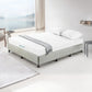 Aisha Ensemble Bed Base Linen Fabric - Light Grey King