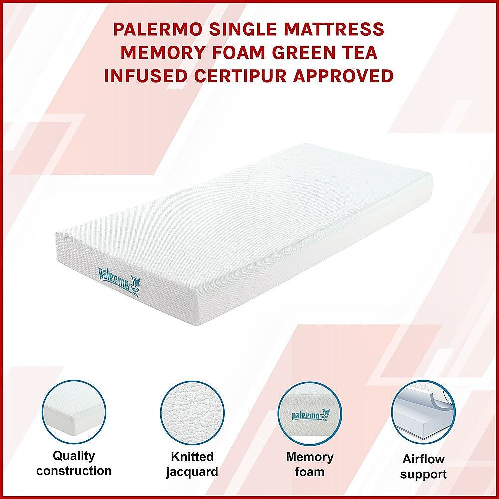 Kairos 30cm Mattress Memory Foam Green Tea Infused - Single