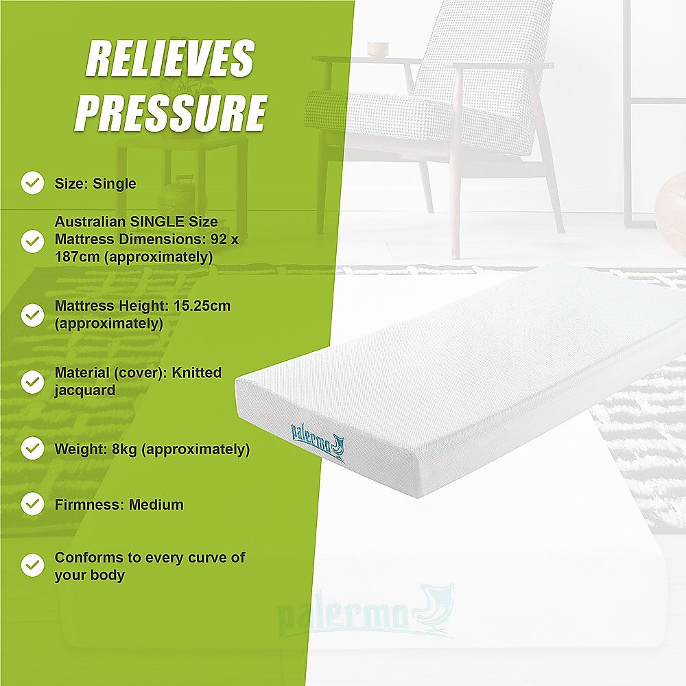 Kairos 30cm Mattress Memory Foam Green Tea Infused - Single