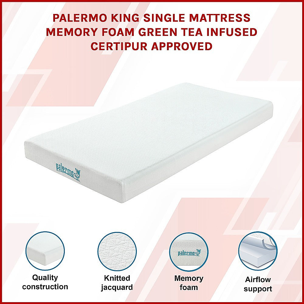 Kairos 15.25cm Mattress Memory Foam Green Tea Infused - King Single