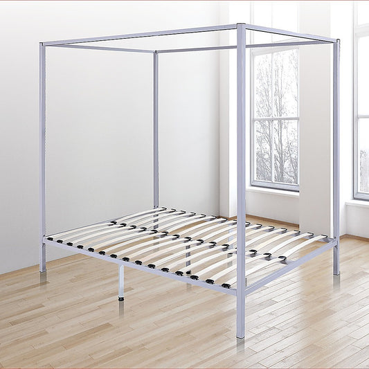 Lilian Four Poster Bed Frame - Cream Double