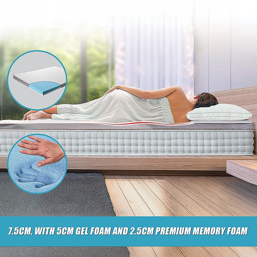 Queen Palermo Memory Foam Mattress Topper Cooling Gel Infused CertiPUR Approved