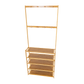 Large Wooden 5 Tiers Hat Coat Stand Clothes Shoe Rack Hanger Hooks Shelf Storage