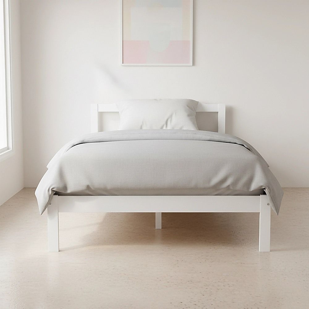 Gilly Wooden Bed Frame - White King Single