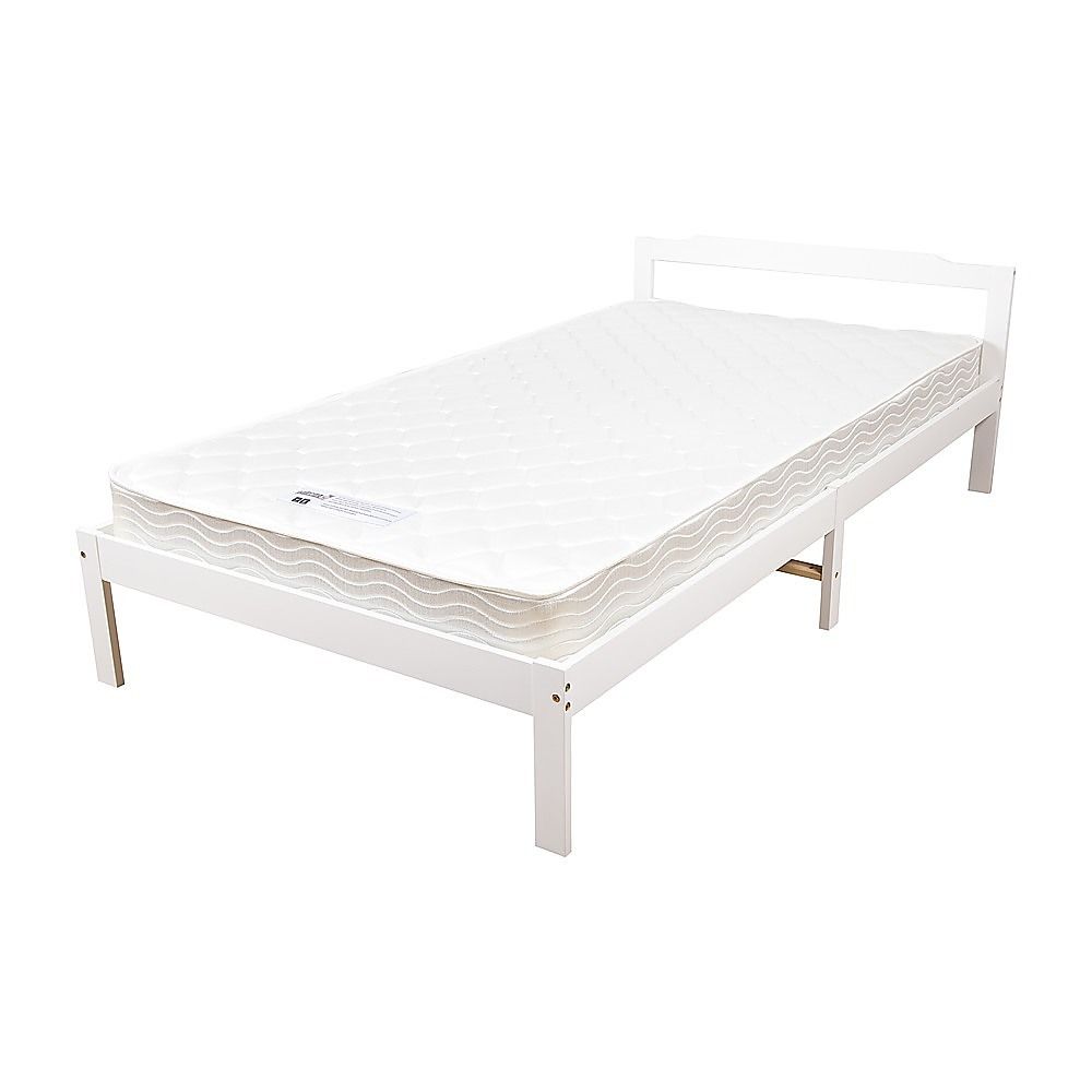 Gilly Wooden Bed Frame - White King Single