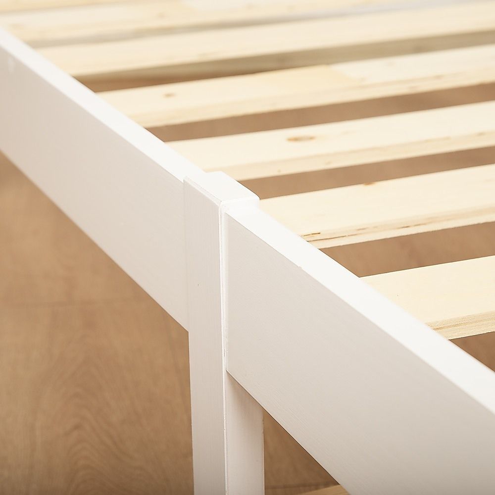 Gilly Wooden Bed Frame - White King Single
