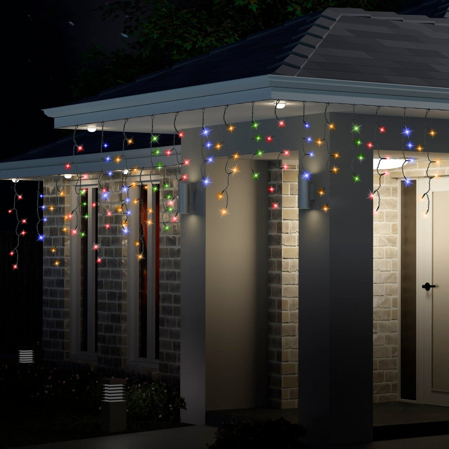 6M 300 LED Icicle Flashing Lights - Cool White