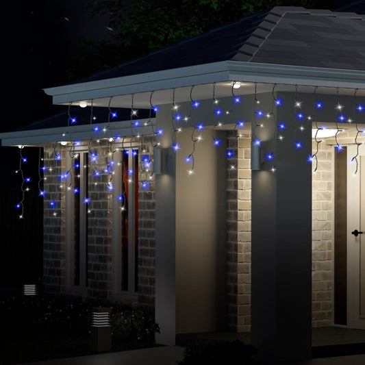 6M 300 LED Icicle Flashing Lights - Cool White