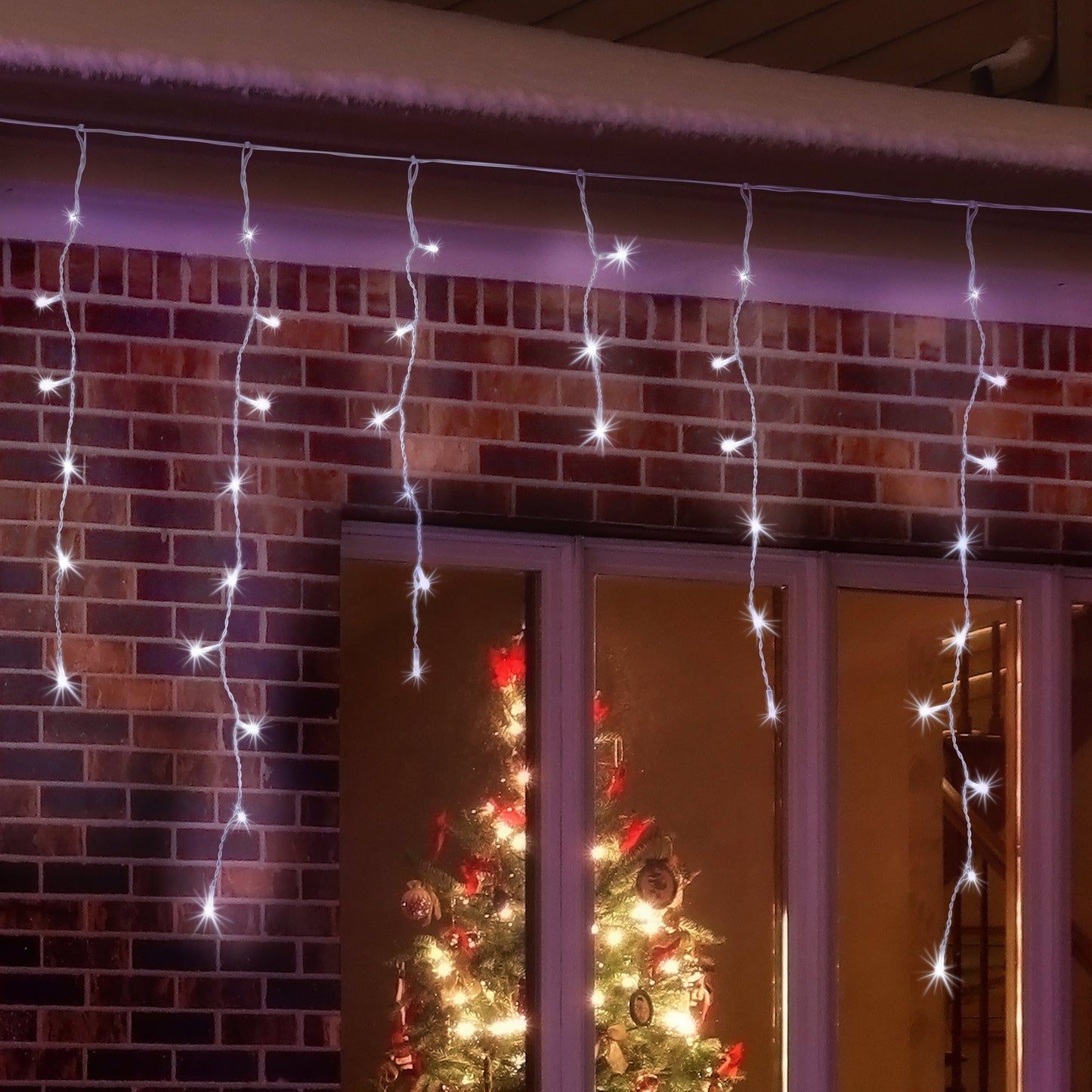 12M 480 LED Snowing Icicle Lights - Multicolour