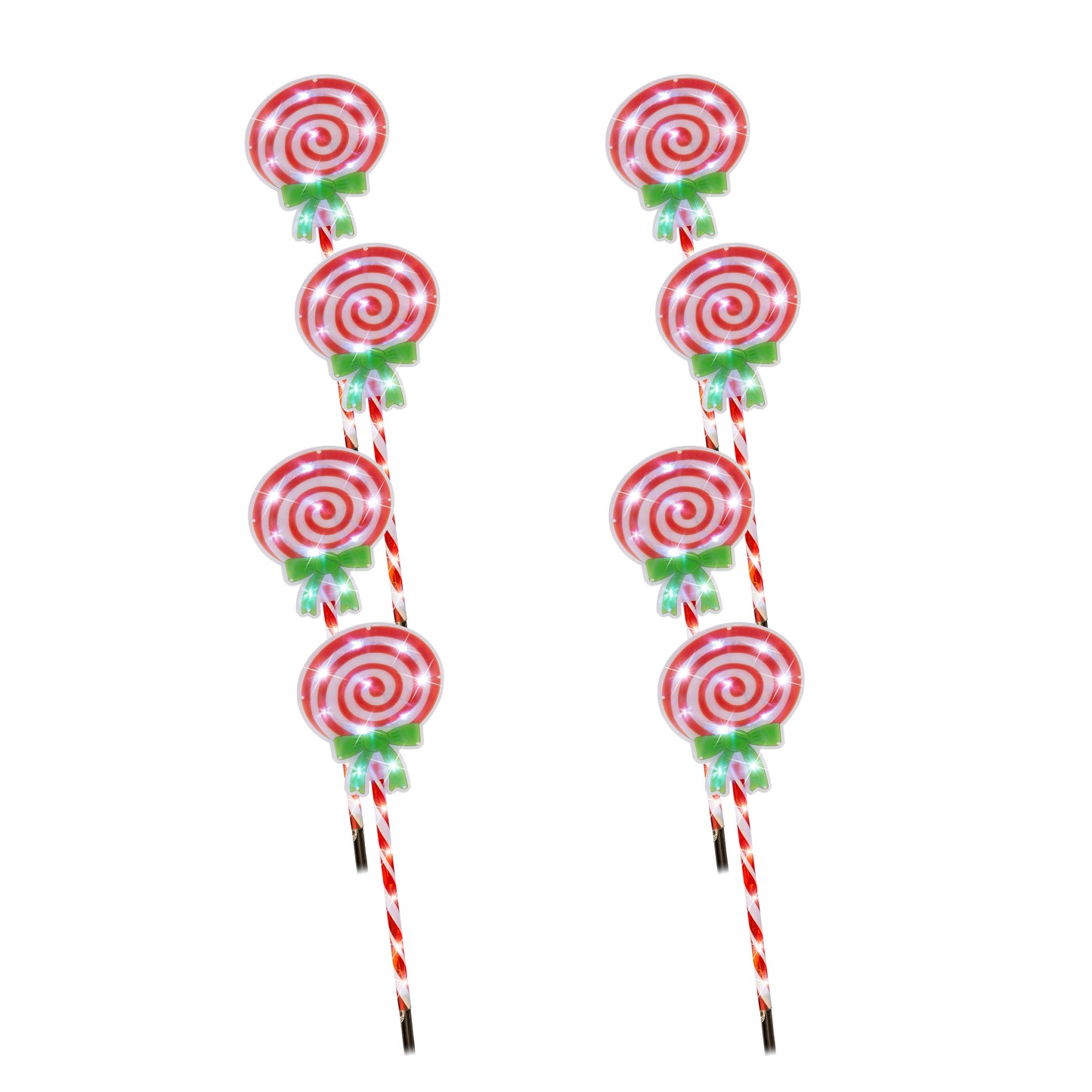 Set of 4 LED Candy Lollipop Path Lights 60 LED