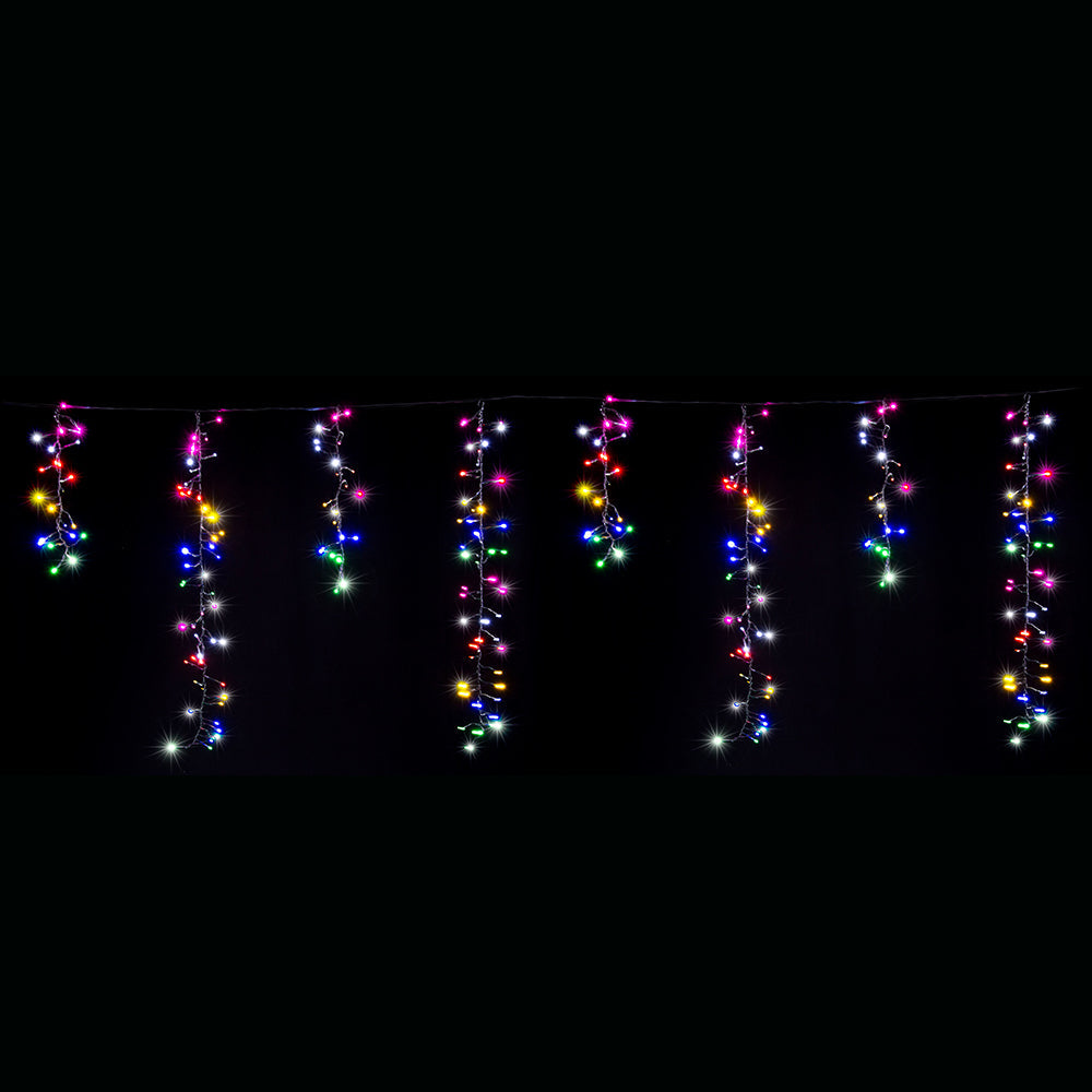 9M LED Dancing Cluster Icicles - Multicolour