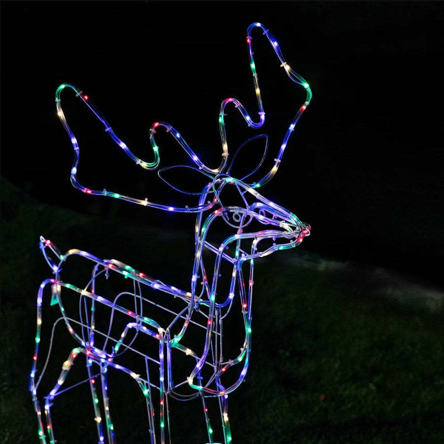 110cm LED Twinkling Standing Reindeer - Multicolour