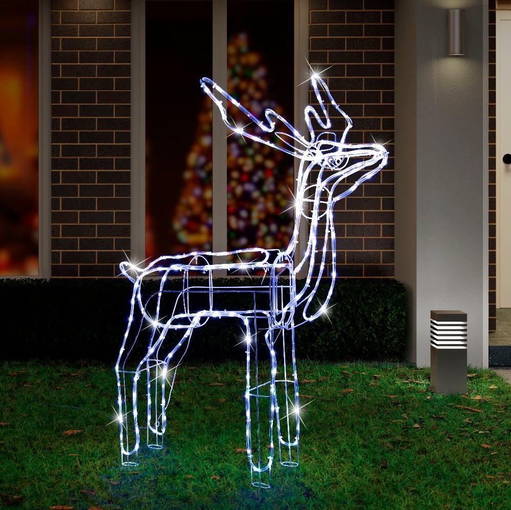 110cm LED Twinkling Standing Reindeer - Multicolour