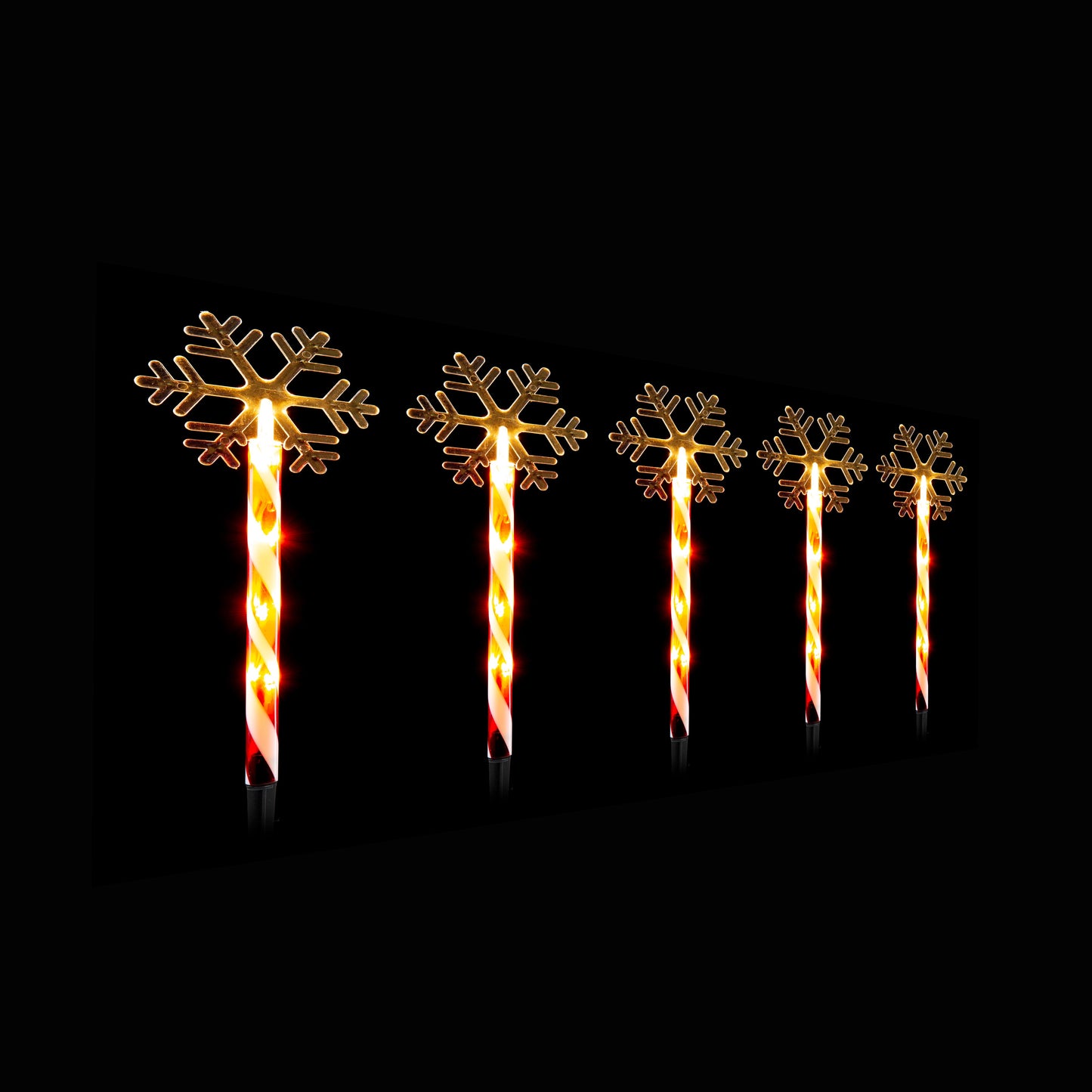 Set of 5 Candy Path Lights 20 LED - Snowflake