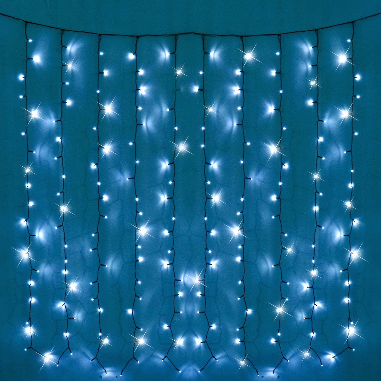 140cm Battery Operated 200 LED Curtain Light - Multicolour