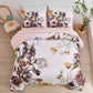 King Floral Comforter Set Blush Floral 3-Piece Bedding Soft Microfiber For All Seasons