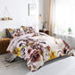 King Floral Comforter Set Blush Floral 3-Piece Bedding Soft Microfiber For All Seasons