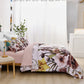 King Floral Comforter Set Blush Floral 3-Piece Bedding Soft Microfiber For All Seasons
