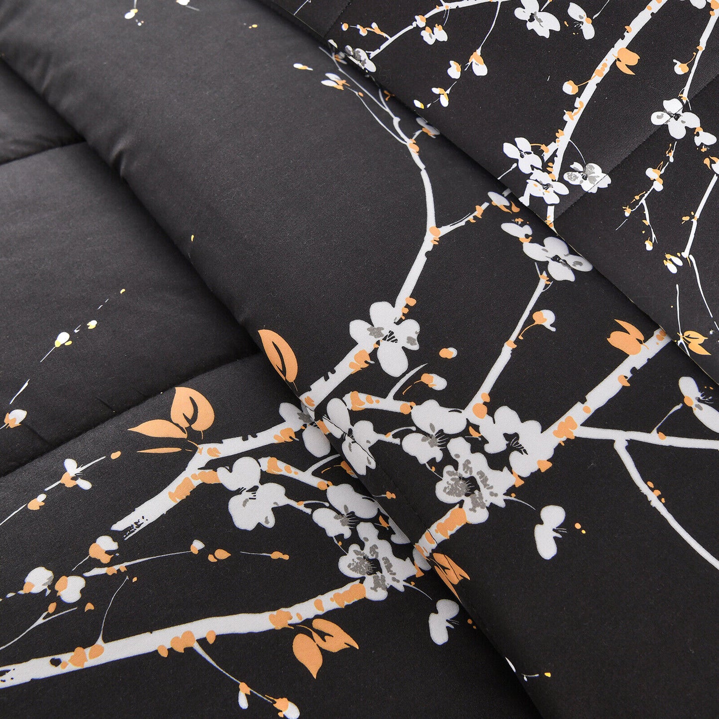 King Soft Leaves Comforter Set Quilted Bedding With Pillowcases
