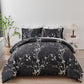 King Soft Leaves Comforter Set Quilted Bedding With Pillowcases