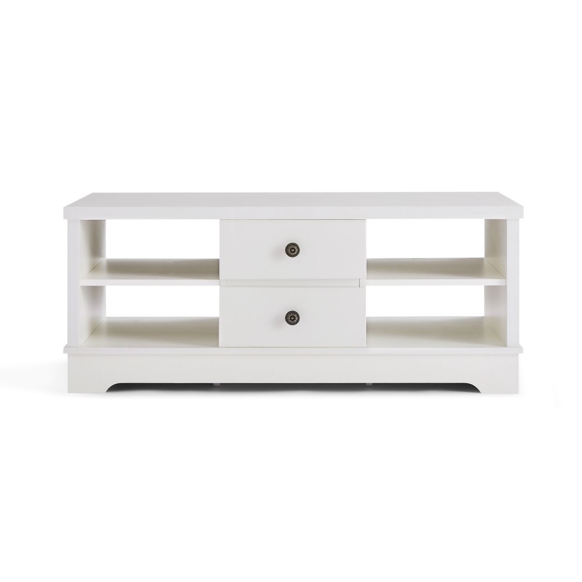 Iskra Coffee Table Coastal Style with Drawers - White