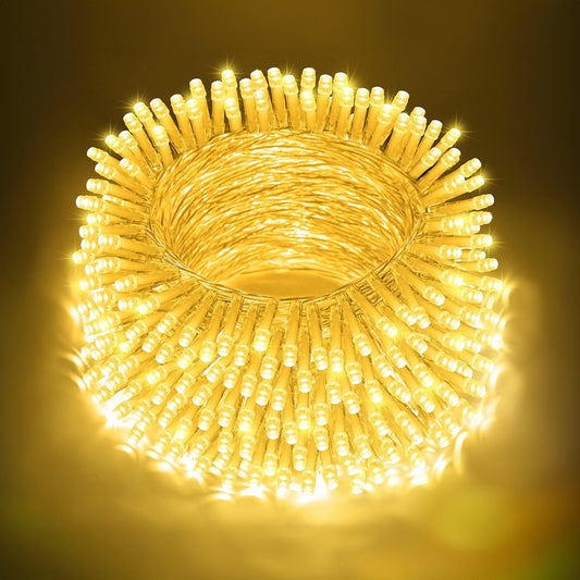 35M 500 Solar LED Fairy Lights 8 Function Memory Hold Multicolour Christmas Decoration - Warm White