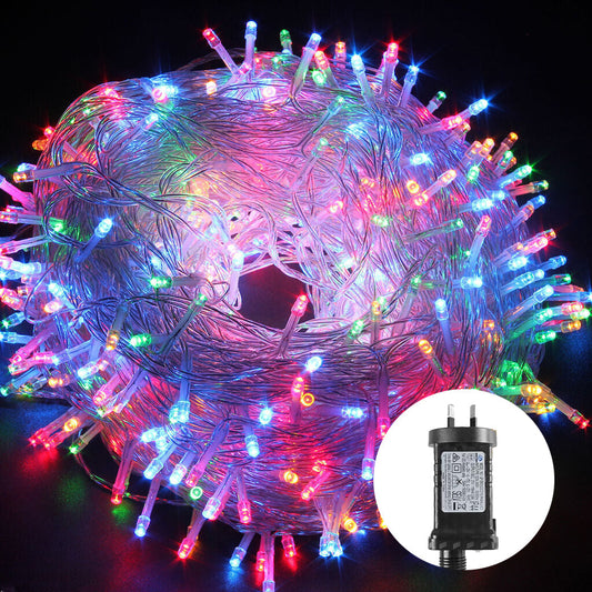 2M 400 Low Voltage LED Curtain Lights 8 Functions Christmas Decoration Multicolor
