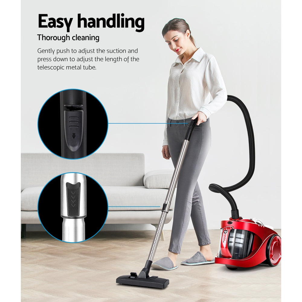 2200W Bagless Vacuum Cleaner Red