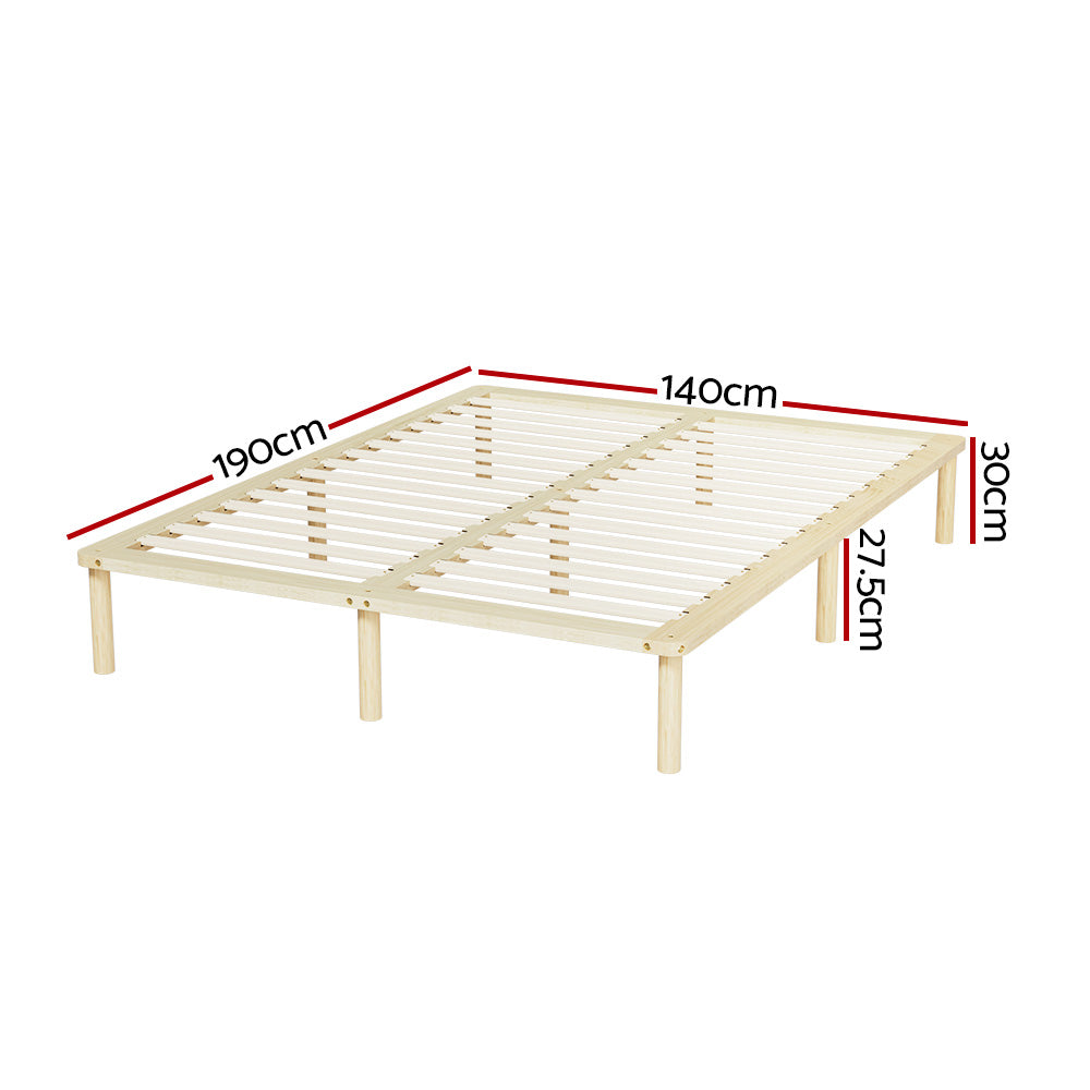 Dravite Bed & Mattress Package with 32cm Mattress - Natural Double