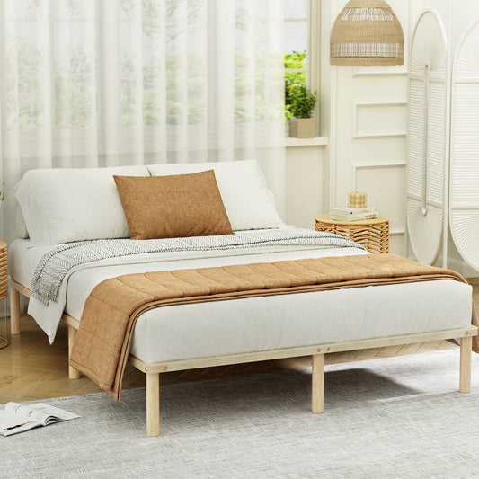 Dravite Bed & Mattress Package with 32cm Mattress - Natural Double