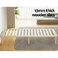Elara Bed Frame Wooden Base Platform Timber Pine - Natural King Single