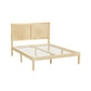 Lila Bed Frame with Rattan Headboard Wooden Bed Base - Pine Double
