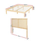 Lila Bed Frame with Rattan Headboard Wooden Bed Base - Pine Double