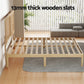 Lila Bed Frame with Rattan Headboard Wooden Bed Base - Pine Double