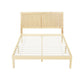 Lila Bed Frame with Rattan Headboard Wooden Bed Base - Pine Queen