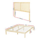Lila Bed Frame with Rattan Headboard Wooden Bed Base - Pine Queen