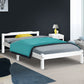 Prague Wooden Bed Frame Base Timber Platform no Drawers - White Single