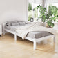 Prague Wooden Bed Frame Base Timber Platform no Drawers - White Single