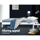 Cassidy Bed Frame Wooden Bed Base with Timber Foundation - White Queen