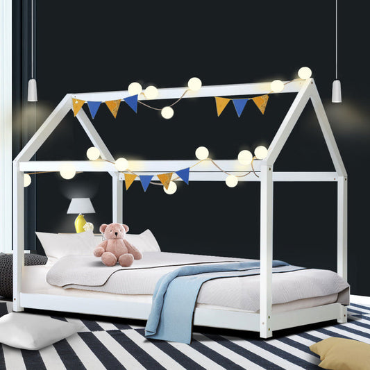 Sapphire Bed & Mattress Package House Shape - White Single