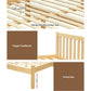 Seville Wooden Bed Frame Pine Timber no Drawers - Oak Double