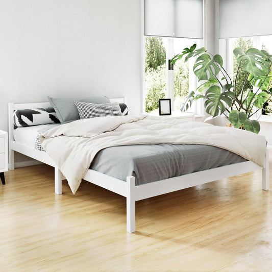 Jade Bed & Mattress Package no Drawers - White Double