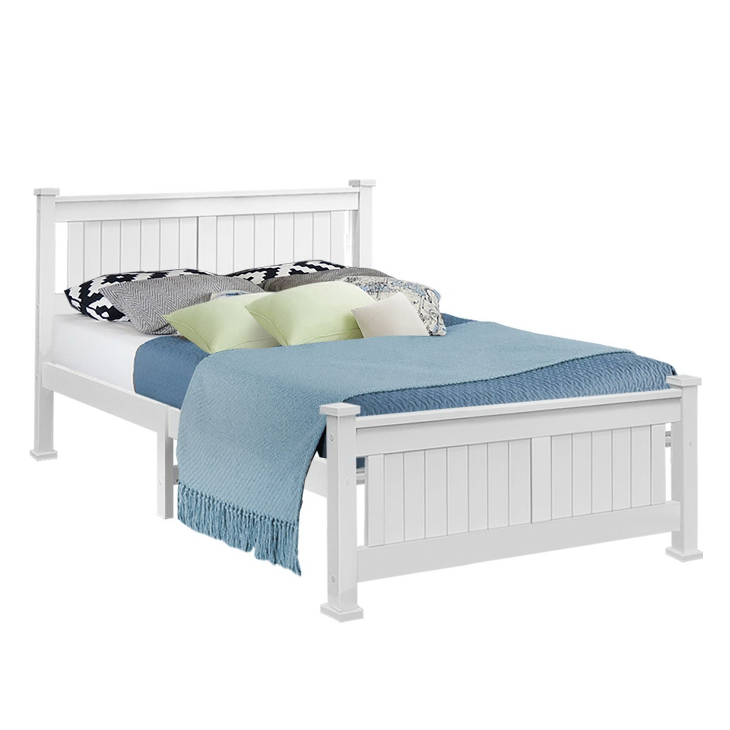 Mystique White Wooden Bed Frame no Drawers - Double