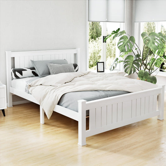 Amber Bed & Mattress Package no Drawers - White Double