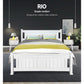 Mystique White Wooden Bed Frame no Drawers - Double
